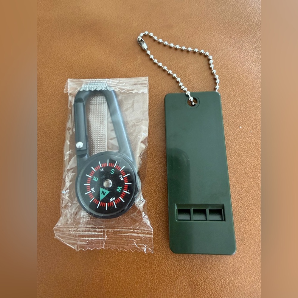 BNIB - Outdoor Compass and Survival Whistle